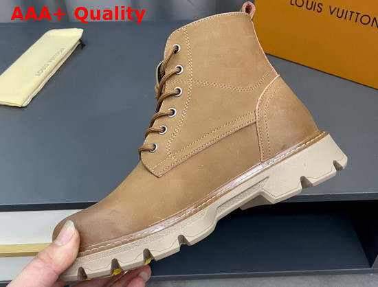Louis Vuitton Lace Up Boot in Tan Calf Leather for Men Replica