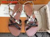 Louis Vuitton Landscape Sandal Metallic Calf Leather and Patent Monogram Canvas 1A3UX8 Replica