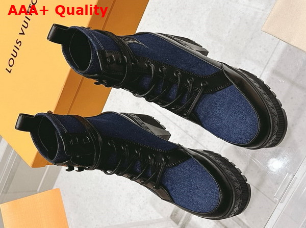 Louis Vuitton Laureate Platform Desert Boot in Dark Blue Denim 1ACH8U Replica