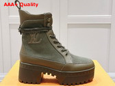 Louis Vuitton Laureate Platform Desert Boot in Khaki Green Textile 1AC7SA Replica