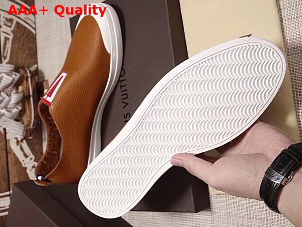 Louis Vuitton Leather Loafer Shoes in Brown Grained Calf Leather Replica