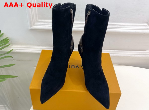 Louis Vuitton Legacy Ankle Boot in Black Suede Calf Leather Replica