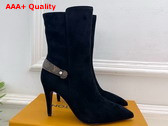 Louis Vuitton Legacy Ankle Boot in Black Suede Calf Leather Replica