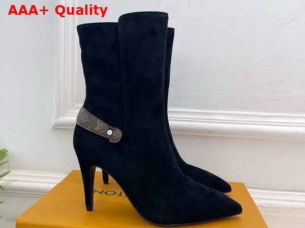 Louis Vuitton Legacy Ankle Boot in Black Suede Calf Leather Replica