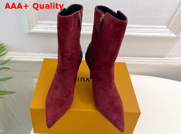 Louis Vuitton Legacy Ankle Boot in Bordeaux Red Suede Calf Leather 1AIEVC Replica
