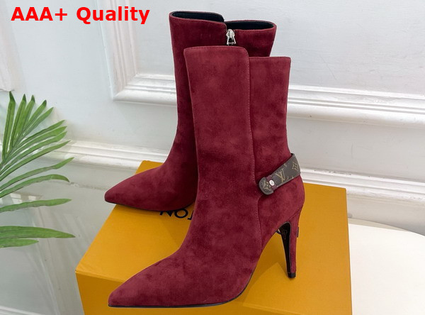 Louis Vuitton Legacy Ankle Boot in Bordeaux Red Suede Calf Leather 1AIEVC Replica