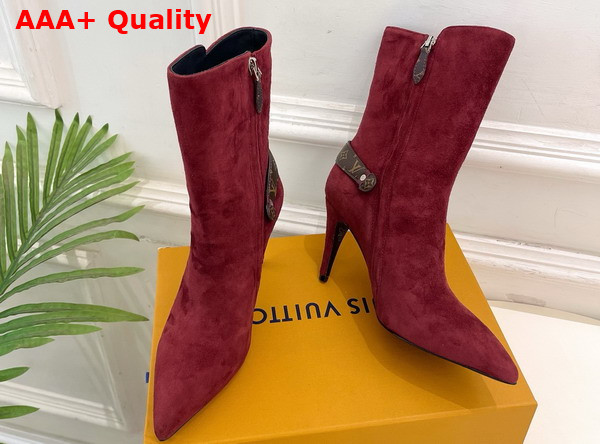 Louis Vuitton Legacy Ankle Boot in Bordeaux Red Suede Calf Leather 1AIEVC Replica