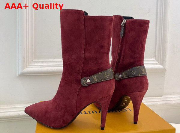 Louis Vuitton Legacy Ankle Boot in Bordeaux Red Suede Calf Leather 1AIEVC Replica