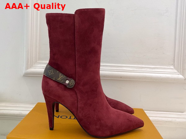 Louis Vuitton Legacy Ankle Boot in Bordeaux Red Suede Calf Leather 1AIEVC Replica