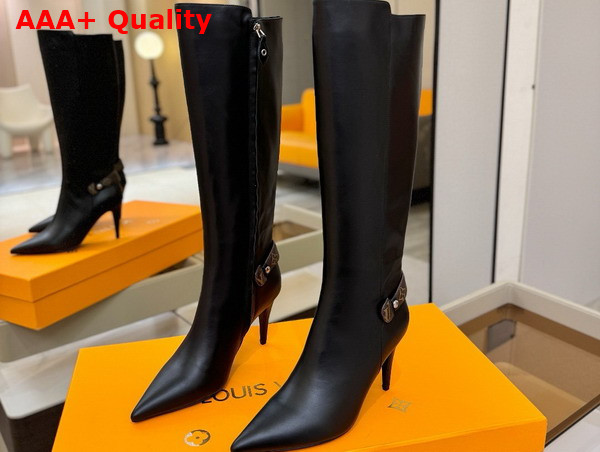 Louis Vuitton Legacy High Boot in Black Plain Calf Leather 1AIETK Replica