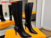 Louis Vuitton Legacy High Boot in Black Plain Calf Leather 1AIETK Replica