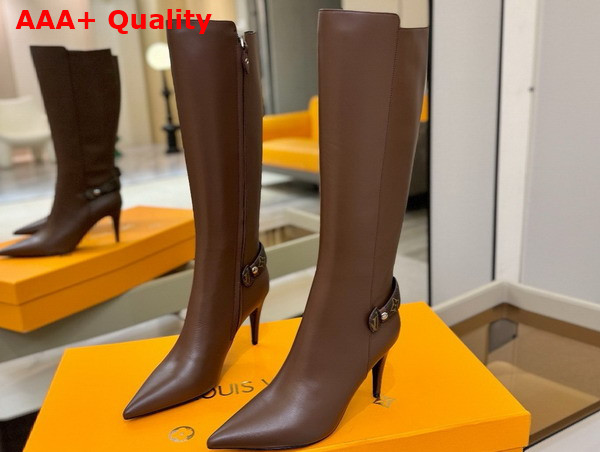 Louis Vuitton Legacy High Boot in Brown Plain Calf Leather Replica
