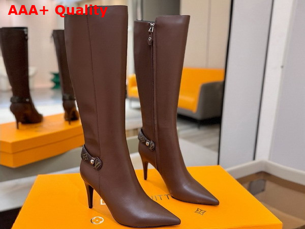 Louis Vuitton Legacy High Boot in Brown Plain Calf Leather Replica