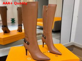 Louis Vuitton Legacy High Boot in Cognac Brown Plain Calf Leather Replica