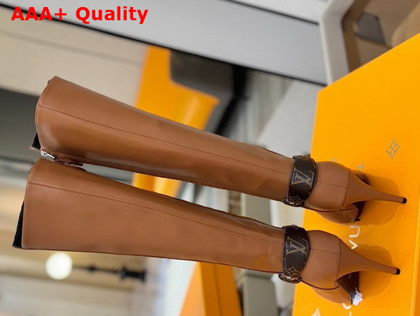 Louis Vuitton Legacy High Boot in Cognac Brown Plain Calf Leather Replica