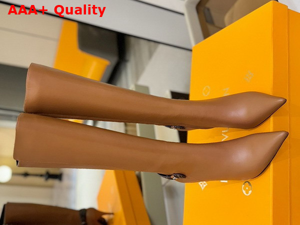 Louis Vuitton Legacy High Boot in Cognac Brown Plain Calf Leather Replica