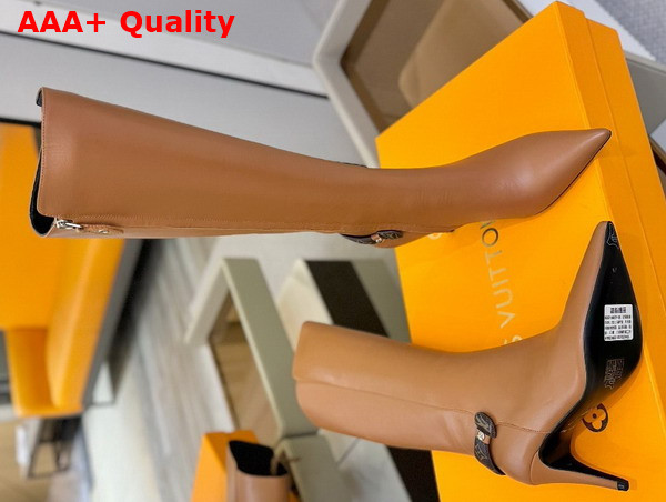 Louis Vuitton Legacy High Boot in Cognac Brown Plain Calf Leather Replica