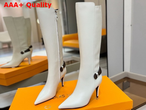 Louis Vuitton Legacy High Boot in Cream Plain Calf Leather Replica