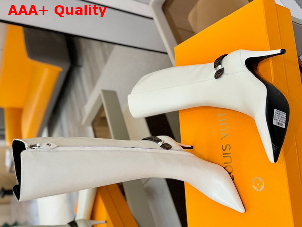 Louis Vuitton Legacy High Boot in Cream Plain Calf Leather Replica