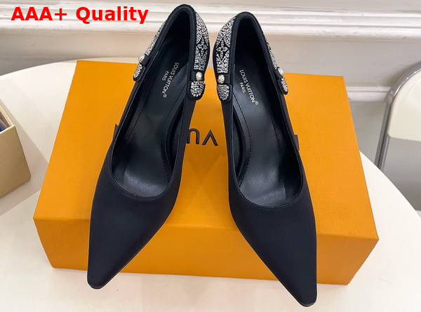 Louis Vuitton Legacy Pump in Black Satin and Strass 1AIRTT Replica