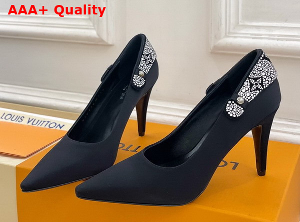 Louis Vuitton Legacy Pump in Black Satin and Strass 1AIRTT Replica