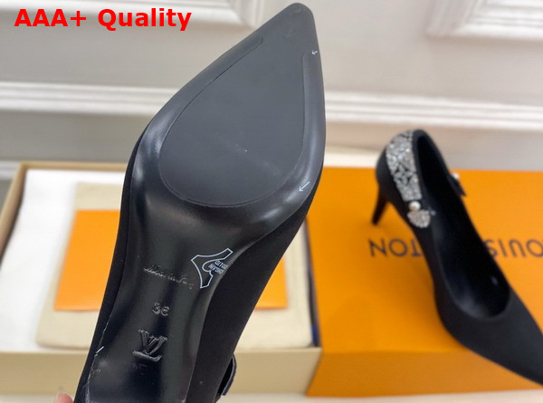 Louis Vuitton Legacy Pump in Black Satin and Strass 1AIRTT Replica