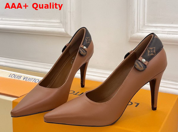 Louis Vuitton Legacy Pump in Cognac Brown Plain Calf Leather Replica