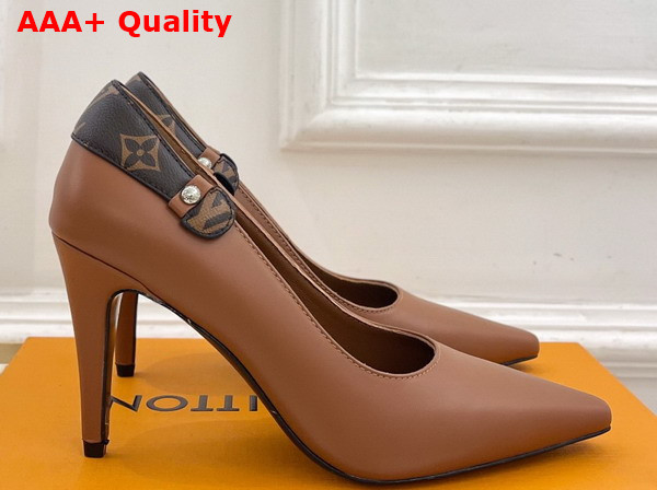 Louis Vuitton Legacy Pump in Cognac Brown Plain Calf Leather Replica