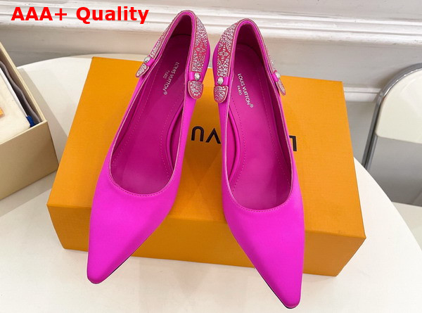 Louis Vuitton Legacy Pump in Rose Pop Pink Satin and Strass Replica