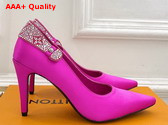 Louis Vuitton Legacy Pump in Rose Pop Pink Satin and Strass Replica