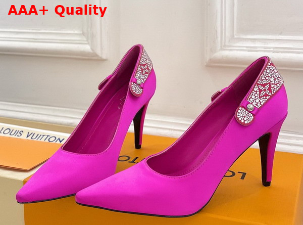 Louis Vuitton Legacy Pump in Rose Pop Pink Satin and Strass Replica