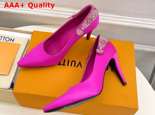 Louis Vuitton Legacy Pump in Rose Pop Pink Satin and Strass Replica