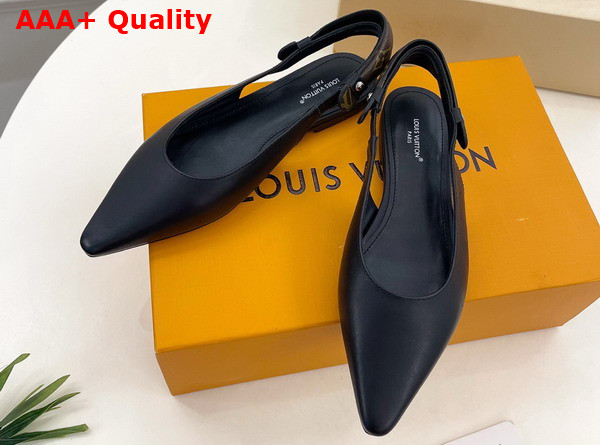 Louis Vuitton Legacy Slingback Ballerina in Black Plain Calf Leather 1AHOCI Replica