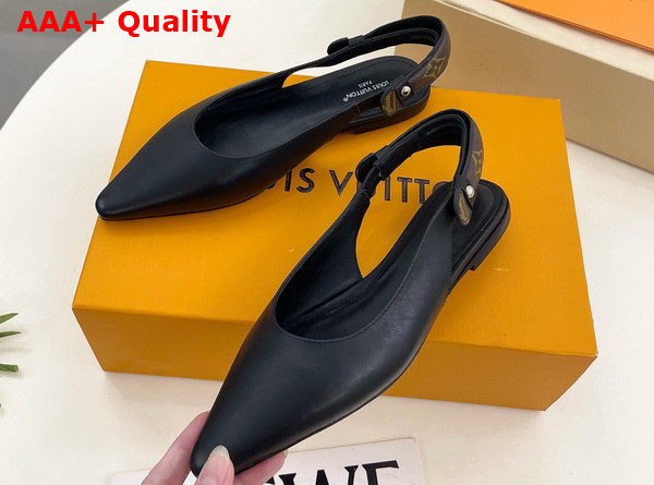 Louis Vuitton Legacy Slingback Ballerina in Black Plain Calf Leather 1AHOCI Replica