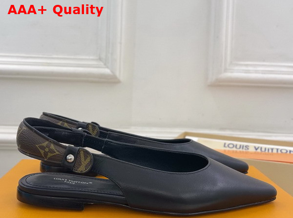 Louis Vuitton Legacy Slingback Ballerina in Black Plain Calf Leather 1AHOCI Replica