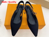 Louis Vuitton Legacy Slingback Ballerina in Black Satin and Strass Replica