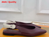 Louis Vuitton Legacy Slingback Ballerina in Bordeaux Red Plain Calf Leather Replica