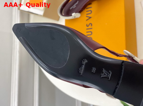 Louis Vuitton Legacy Slingback Ballerina in Bordeaux Red Plain Calf Leather Replica