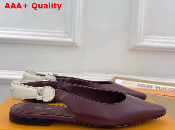 Louis Vuitton Legacy Slingback Ballerina in Bordeaux Red Plain Calf Leather Replica