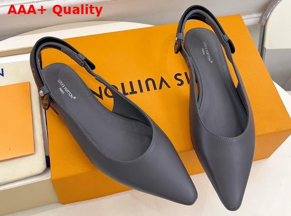 Louis Vuitton Legacy Slingback Ballerina in Gray Plaint Calf Leather Replica