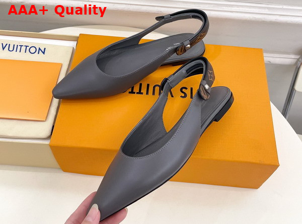 Louis Vuitton Legacy Slingback Ballerina in Gray Plaint Calf Leather Replica