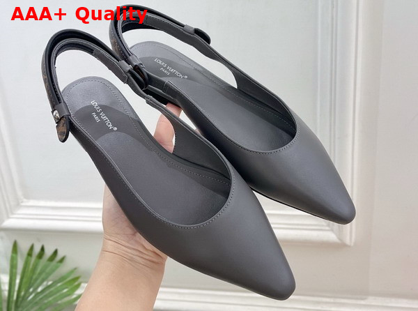 Louis Vuitton Legacy Slingback Ballerina in Gray Plaint Calf Leather Replica