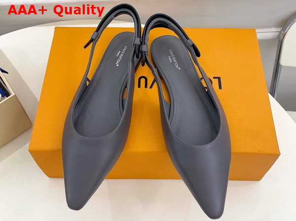 Louis Vuitton Legacy Slingback Ballerina in Gray Plaint Calf Leather Replica