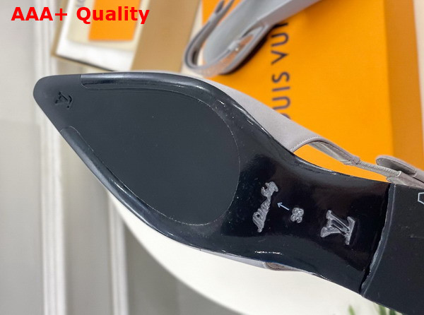 Louis Vuitton Legacy Slingback Ballerina in Grey Satin and Strass Replica