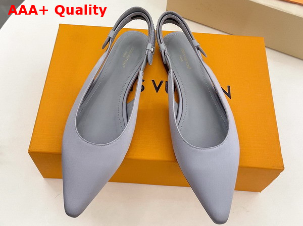 Louis Vuitton Legacy Slingback Ballerina in Grey Satin and Strass Replica