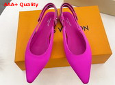 Louis Vuitton Legacy Slingback Ballerina in Rose Pop Pink Satin and Strass Replica