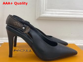 Louis Vuitton Legacy Slingback Pump in Black Plain Calf Leather High Heel 1AHLFN Replica