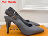 Louis Vuitton Legacy Slingback Pump in Gray Plain Calf Leather High Heel Replica