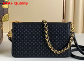 Louis Vuitton Lexington Pouch in Black Monogram Embossed Calf Leather M82247 Replica