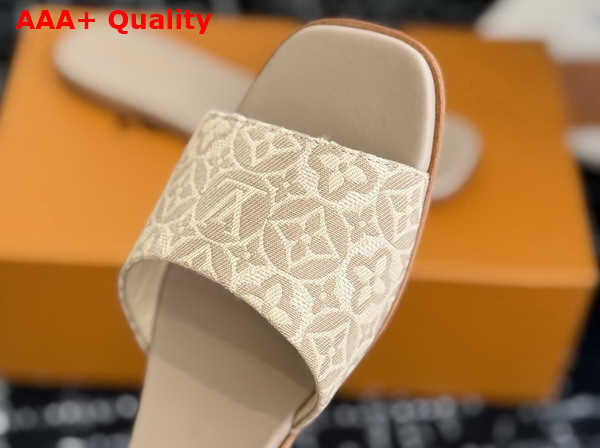 Louis Vuitton Lily Flat Mule in Beige Monogram Jacquard 1AHM99 Replica